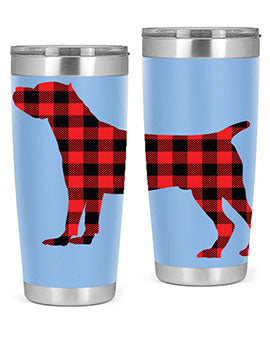 Dog Style 104# 20oz Tumbler made of stainless steel with a copper lining, featuring a press-in drink-thru lid, ideal for hot and cold beverages.