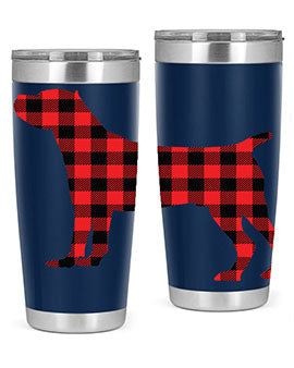 Dog Style 104# 20oz Tumbler made of stainless steel with a copper lining, featuring a press-in drink-thru lid, ideal for hot and cold beverages.