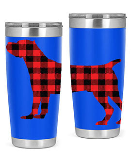 Dog Style 104# 20oz Tumbler made of stainless steel with a copper lining, featuring a press-in drink-thru lid, ideal for hot and cold beverages.