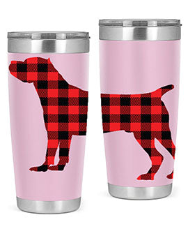 Dog Style 104# 20oz Tumbler made of stainless steel with a copper lining, featuring a press-in drink-thru lid, ideal for hot and cold beverages.