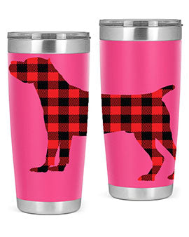 Dog Style 104# 20oz Tumbler made of stainless steel with a copper lining, featuring a press-in drink-thru lid, ideal for hot and cold beverages.