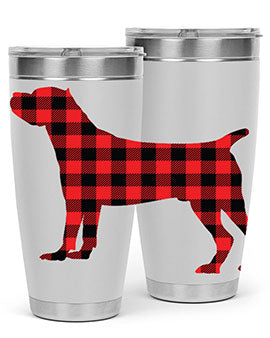 Dog Style 104# 20oz Tumbler made of stainless steel with a copper lining, featuring a press-in drink-thru lid, ideal for hot and cold beverages.
