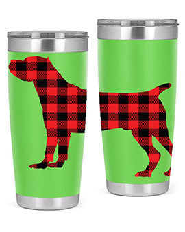 Dog Style 104# 20oz Tumbler made of stainless steel with a copper lining, featuring a press-in drink-thru lid, ideal for hot and cold beverages.