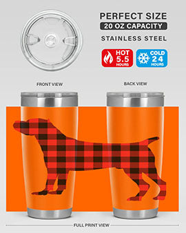 Dog Style 104# 20oz Tumbler made of stainless steel with a copper lining, featuring a press-in drink-thru lid, ideal for hot and cold beverages.