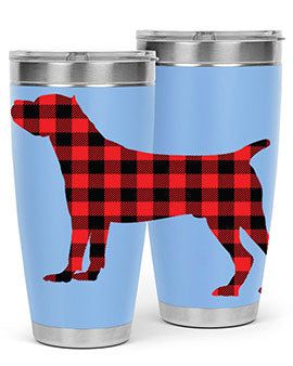 Dog Style 104# 20oz Tumbler made of stainless steel with a copper lining, featuring a press-in drink-thru lid, ideal for hot and cold beverages.