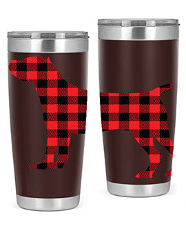 Dog Style 104# 20oz Tumbler made of stainless steel with a copper lining, featuring a press-in drink-thru lid, ideal for hot and cold beverages.