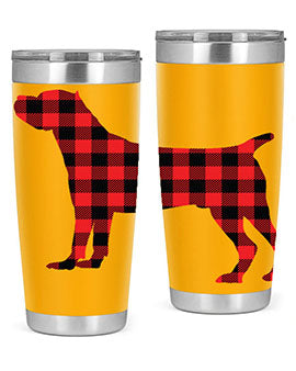 Dog Style 104# 20oz Tumbler made of stainless steel with a copper lining, featuring a press-in drink-thru lid, ideal for hot and cold beverages.