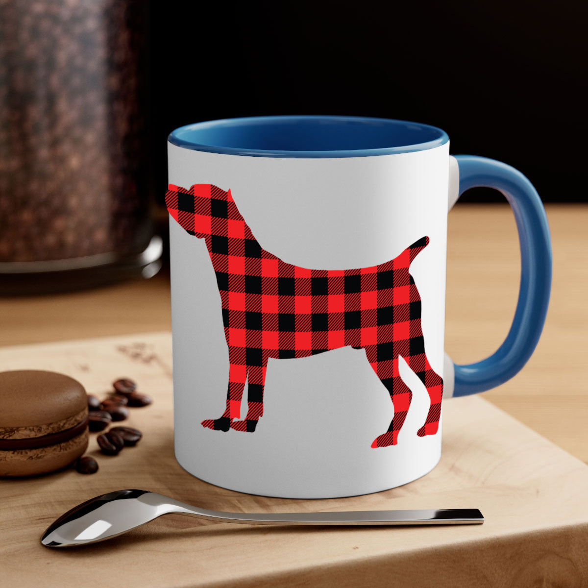 Dog Style 104# Mug featuring a glossy finish with a colored handle and interior, available in five vibrant colors.