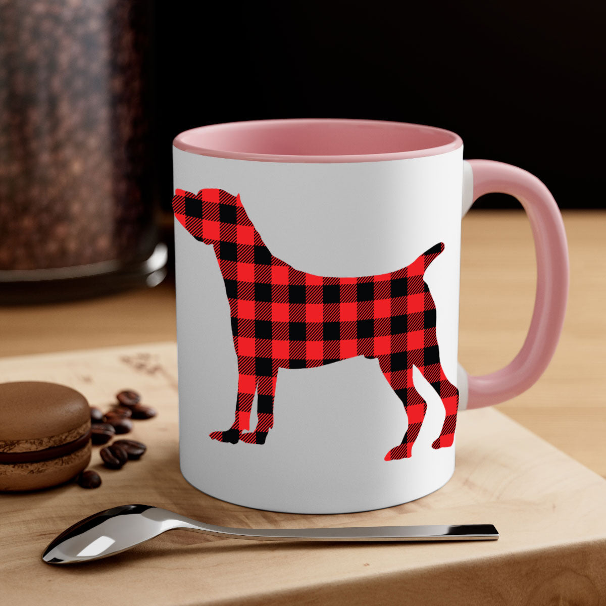 Dog Style 104# Mug featuring a glossy finish with a colored handle and interior, available in five vibrant colors.