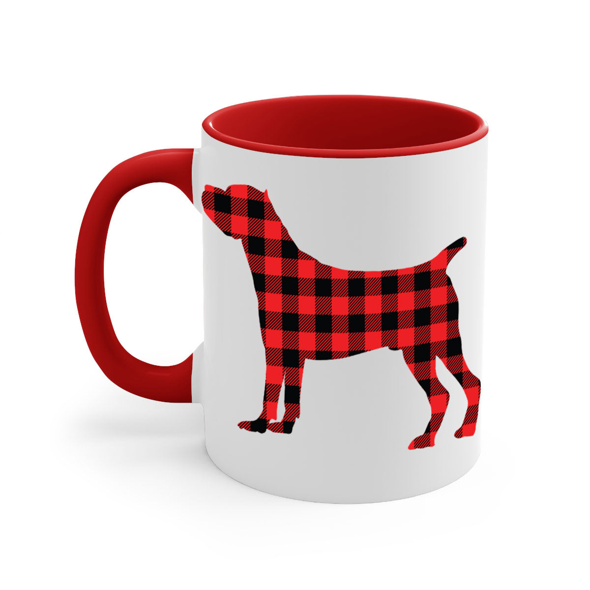 Dog Style 104# Mug featuring a glossy finish with a colored handle and interior, available in five vibrant colors.