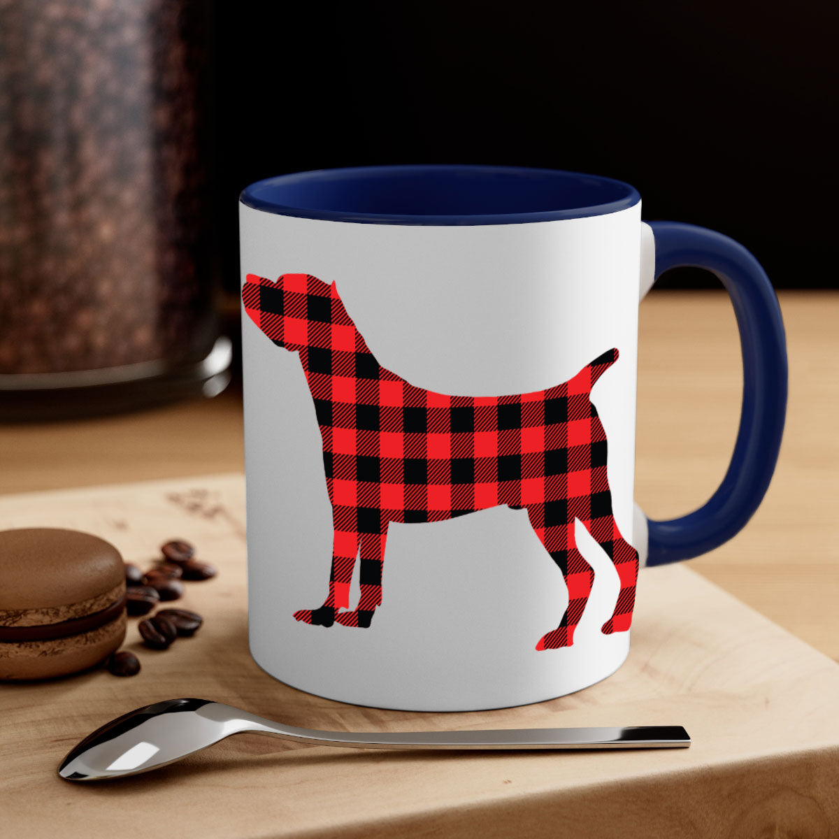 Dog Style 104# Mug featuring a glossy finish with a colored handle and interior, available in five vibrant colors.