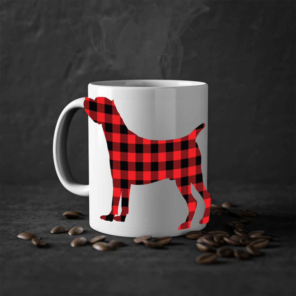 Dog Style 104# Mug featuring a glossy finish with a colored handle and interior, available in five vibrant colors.
