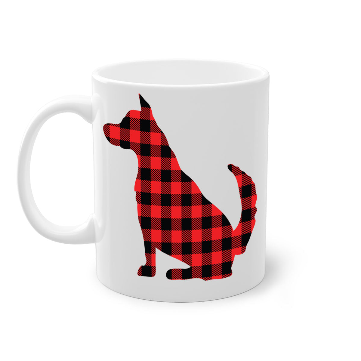 Dog Style 105# Mug featuring a glossy finish with a colored handle and interior, available in multiple colors and sizes.