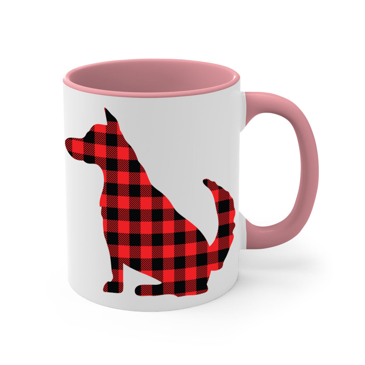 Dog Style 105# Mug featuring a glossy finish with a colored handle and interior, available in multiple colors and sizes.