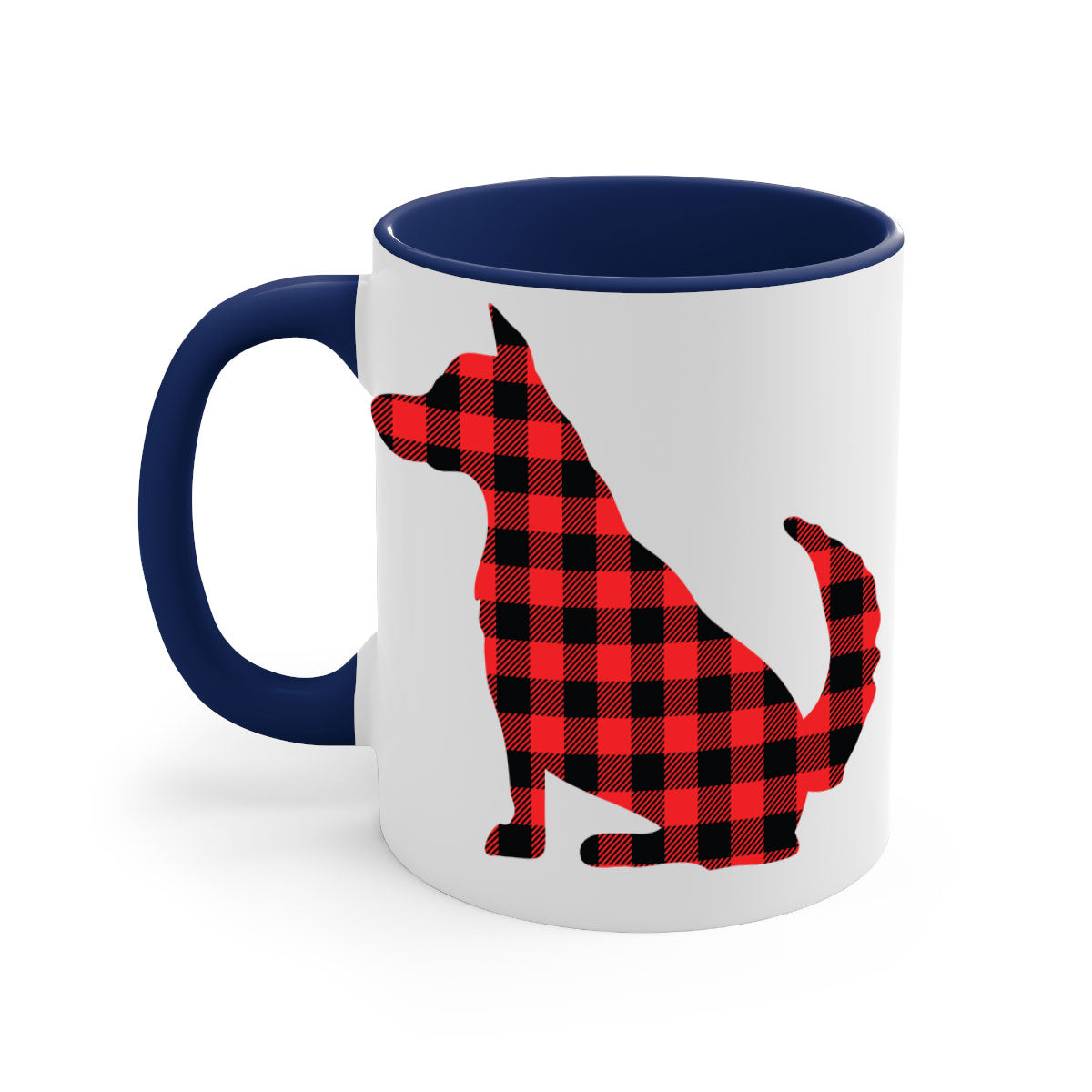 Dog Style 105# Mug featuring a glossy finish with a colored handle and interior, available in multiple colors and sizes.
