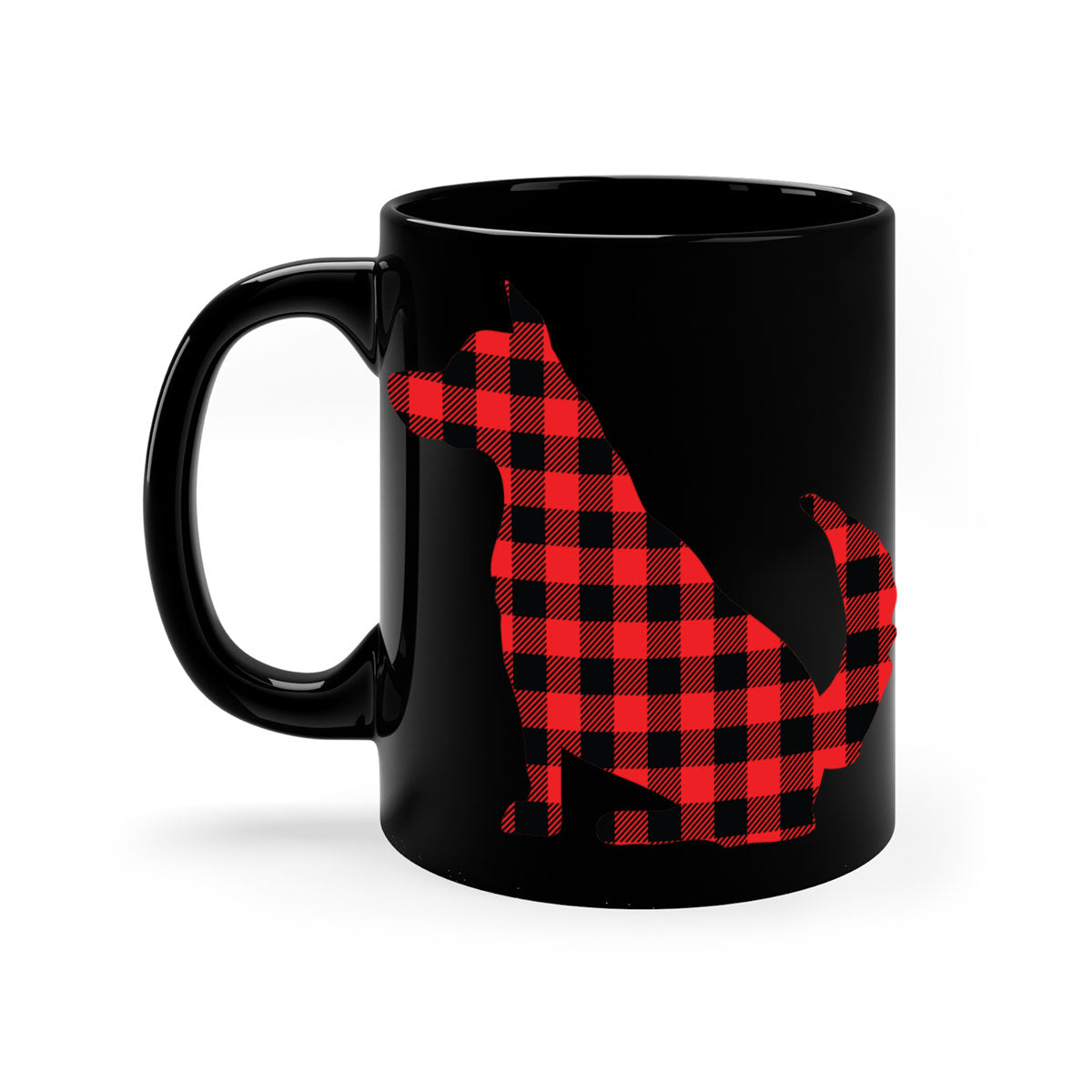 Dog Style 105# Mug featuring a glossy finish with a colored handle and interior, available in multiple colors and sizes.