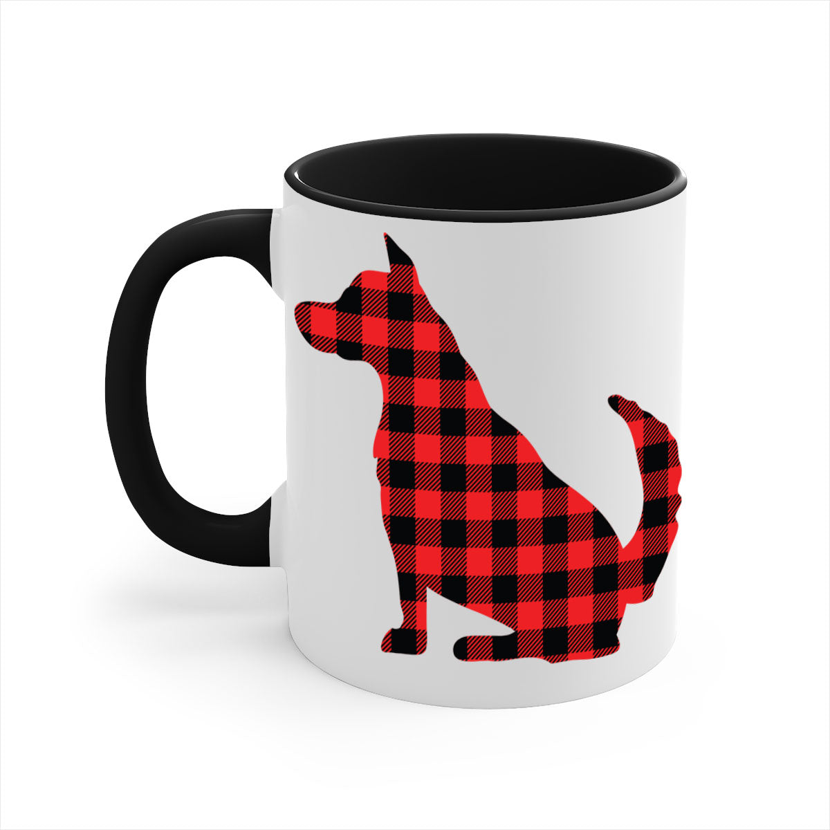 Dog Style 105# Mug featuring a glossy finish with a colored handle and interior, available in multiple colors and sizes.
