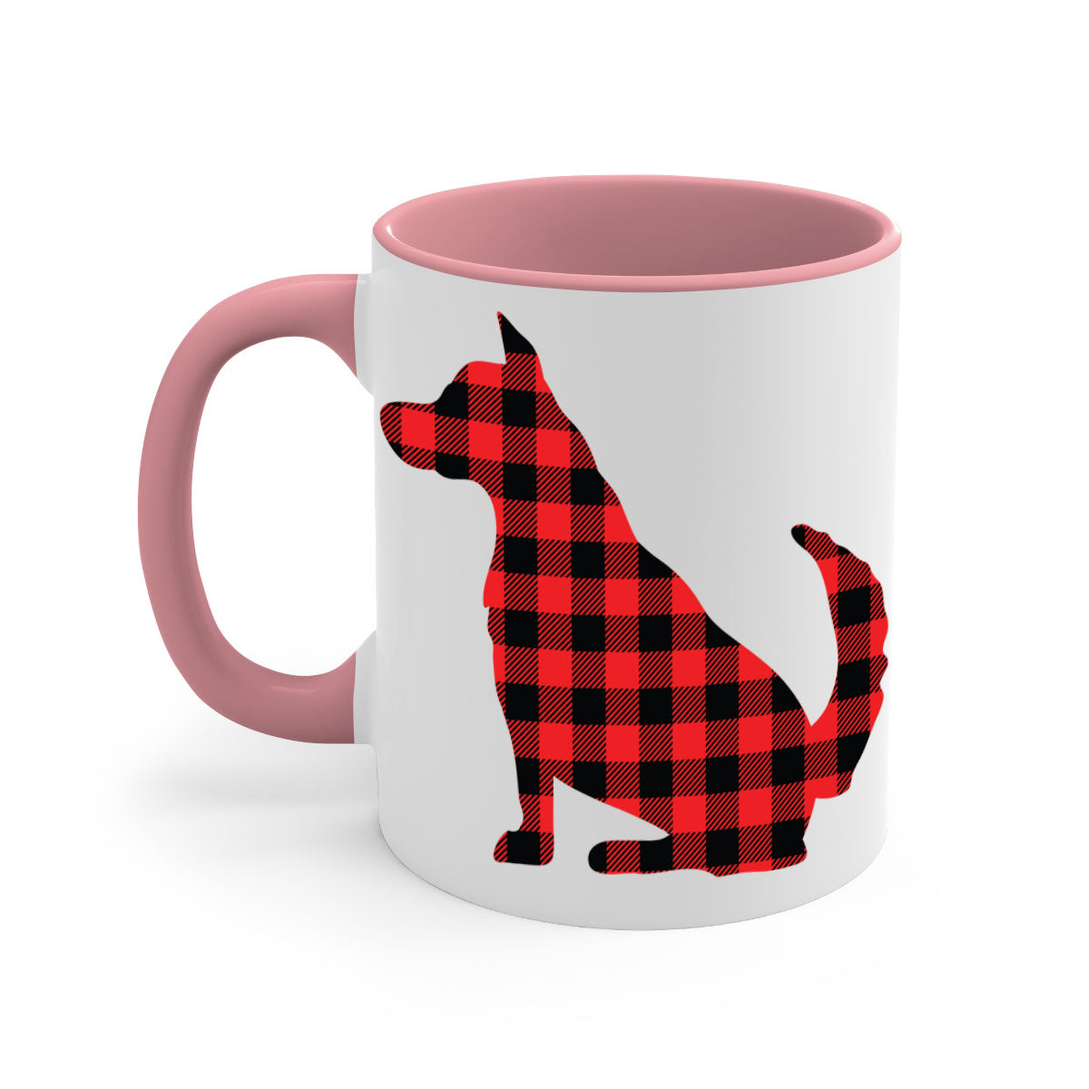 Dog Style 105# Mug featuring a glossy finish with a colored handle and interior, available in multiple colors and sizes.