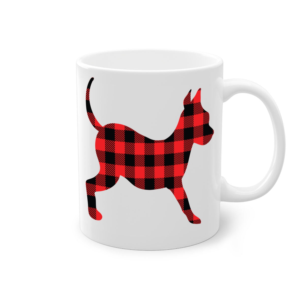 Dog Style 107# Mug featuring a glossy finish, colored handle, and interior, available in multiple colors and sizes.