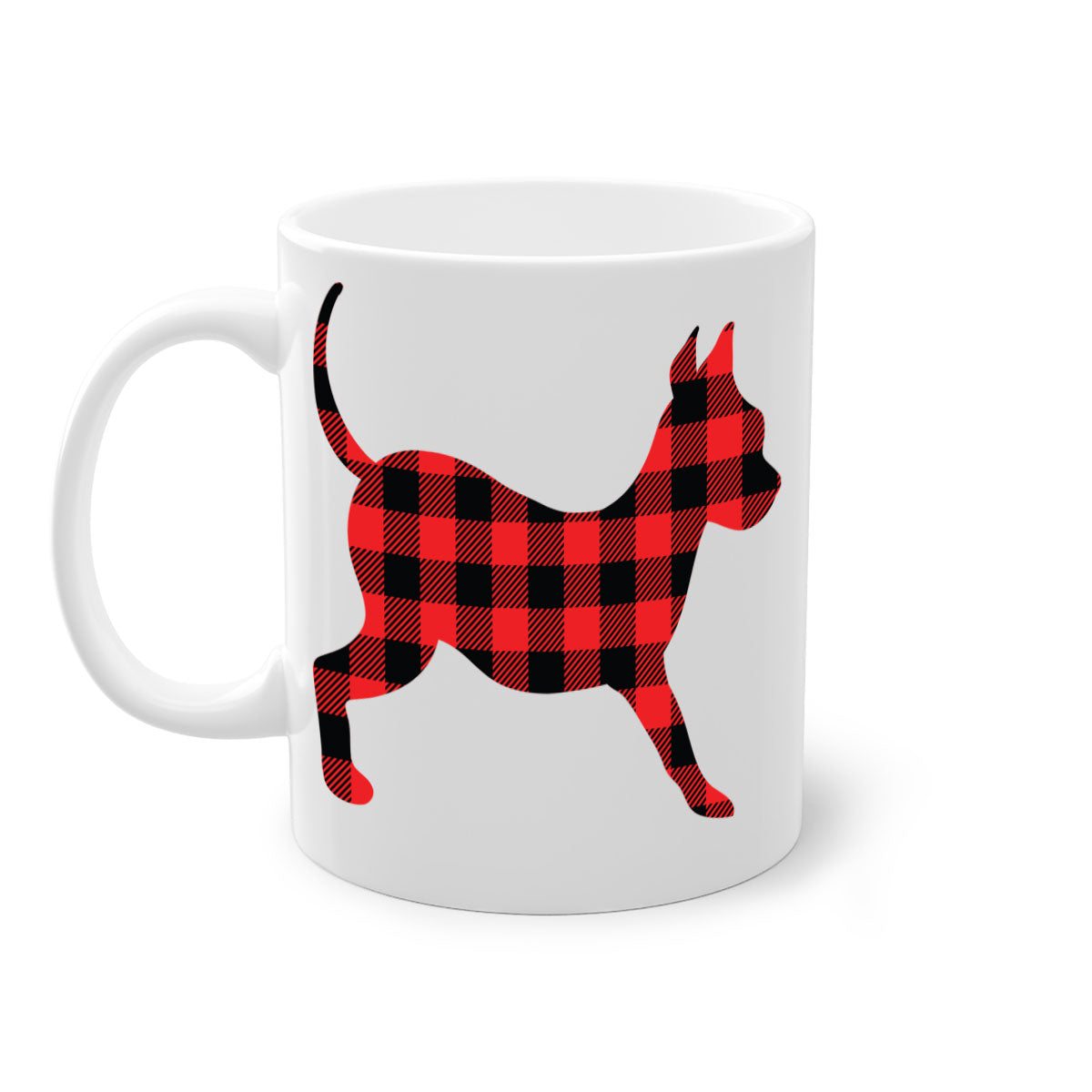 Dog Style 107# Mug featuring a glossy finish, colored handle, and interior, available in multiple colors and sizes.