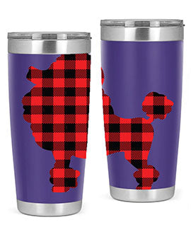 Dog Style 108# Tumbler in stainless steel with a drink-thru lid, showcasing its sleek design and vibrant print.