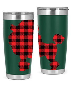 Dog Style 108# Tumbler in stainless steel with a drink-thru lid, showcasing its sleek design and vibrant print.