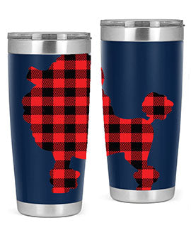 Dog Style 108# Tumbler in stainless steel with a drink-thru lid, showcasing its sleek design and vibrant print.