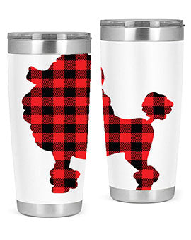 Dog Style 108# Tumbler in stainless steel with a drink-thru lid, showcasing its sleek design and vibrant print.