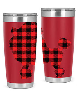 Dog Style 108# Tumbler in stainless steel with a drink-thru lid, showcasing its sleek design and vibrant print.