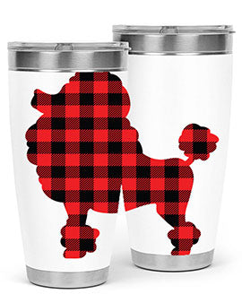 Dog Style 108# Tumbler in stainless steel with a drink-thru lid, showcasing its sleek design and vibrant print.