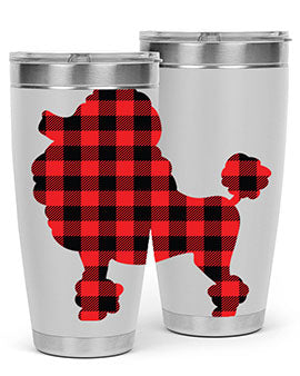 Dog Style 108# Tumbler in stainless steel with a drink-thru lid, showcasing its sleek design and vibrant print.