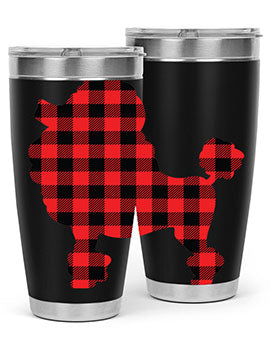 Dog Style 108# Tumbler in stainless steel with a drink-thru lid, showcasing its sleek design and vibrant print.