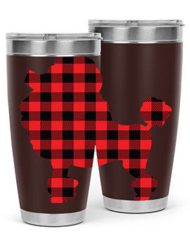 Dog Style 108# Tumbler in stainless steel with a drink-thru lid, showcasing its sleek design and vibrant print.