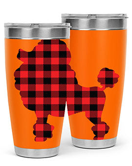 Dog Style 108# Tumbler in stainless steel with a drink-thru lid, showcasing its sleek design and vibrant print.