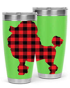 Dog Style 108# Tumbler in stainless steel with a drink-thru lid, showcasing its sleek design and vibrant print.