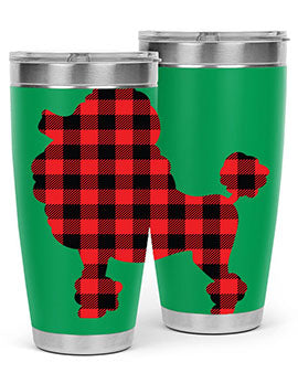 Dog Style 108# Tumbler in stainless steel with a drink-thru lid, showcasing its sleek design and vibrant print.