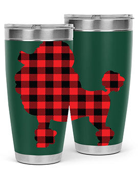 Dog Style 108# Tumbler in stainless steel with a drink-thru lid, showcasing its sleek design and vibrant print.
