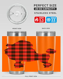 Dog Style 108# Tumbler in stainless steel with a drink-thru lid, showcasing its sleek design and vibrant print.
