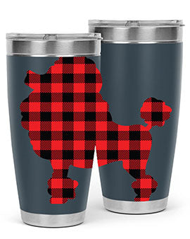 Dog Style 108# Tumbler in stainless steel with a drink-thru lid, showcasing its sleek design and vibrant print.