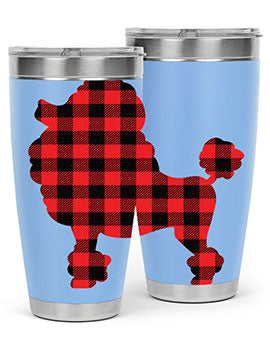 Dog Style 108# Tumbler in stainless steel with a drink-thru lid, showcasing its sleek design and vibrant print.
