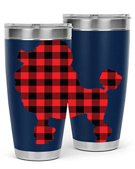 Dog Style 108# Tumbler in stainless steel with a drink-thru lid, showcasing its sleek design and vibrant print.