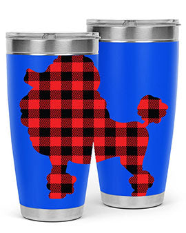 Dog Style 108# Tumbler in stainless steel with a drink-thru lid, showcasing its sleek design and vibrant print.