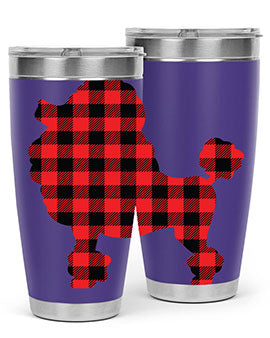 Dog Style 108# Tumbler in stainless steel with a drink-thru lid, showcasing its sleek design and vibrant print.