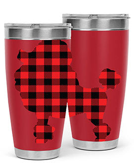 Dog Style 108# Tumbler in stainless steel with a drink-thru lid, showcasing its sleek design and vibrant print.