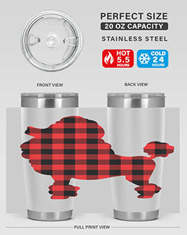 Dog Style 108# Tumbler in stainless steel with a drink-thru lid, showcasing its sleek design and vibrant print.
