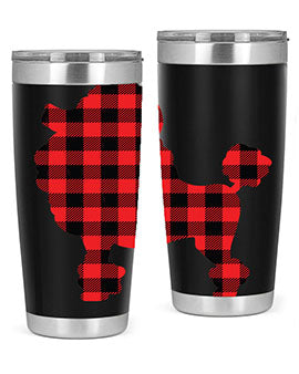 Dog Style 108# Tumbler in stainless steel with a drink-thru lid, showcasing its sleek design and vibrant print.