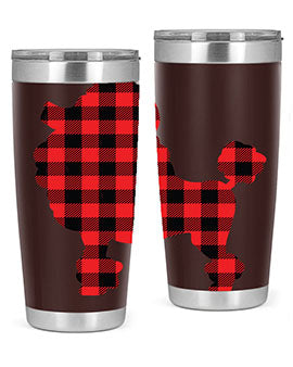 Dog Style 108# Tumbler in stainless steel with a drink-thru lid, showcasing its sleek design and vibrant print.