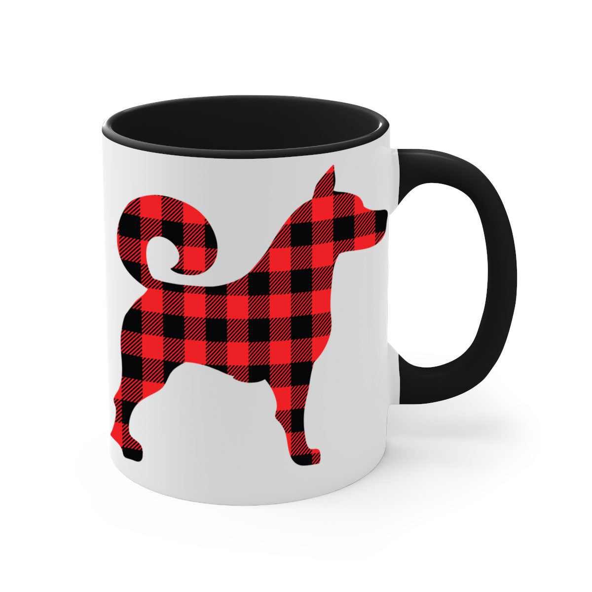 Dog Style 109# Mug featuring a glossy finish with a colored handle and interior, available in multiple colors and sizes.