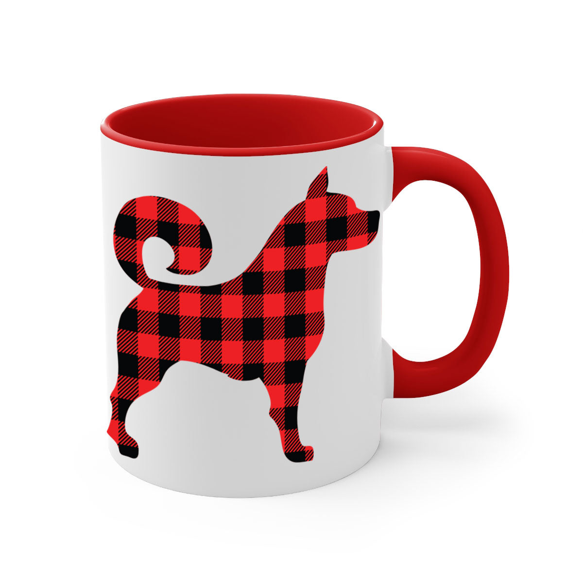 Dog Style 109# Mug featuring a glossy finish with a colored handle and interior, available in multiple colors and sizes.
