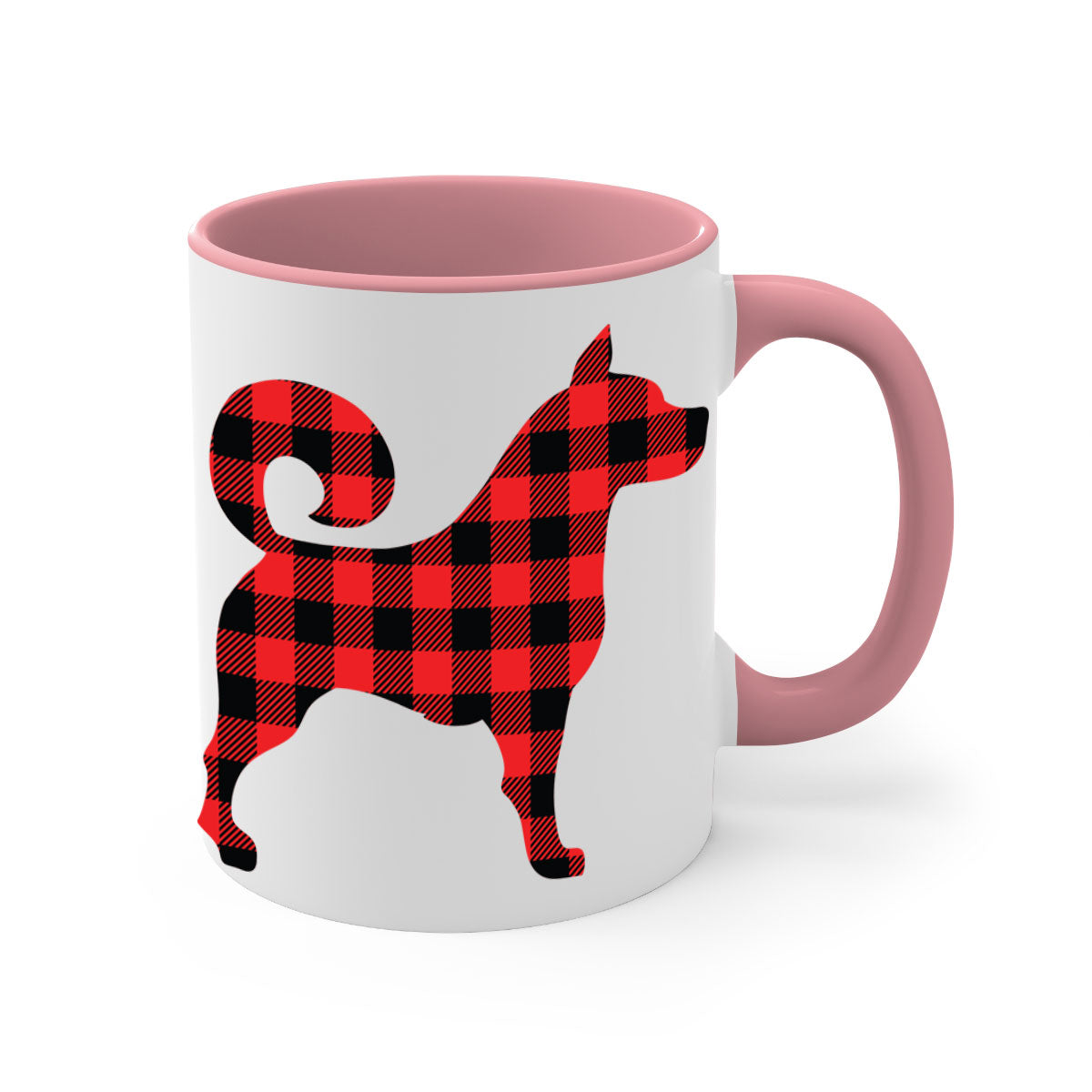 Dog Style 109# Mug featuring a glossy finish with a colored handle and interior, available in multiple colors and sizes.